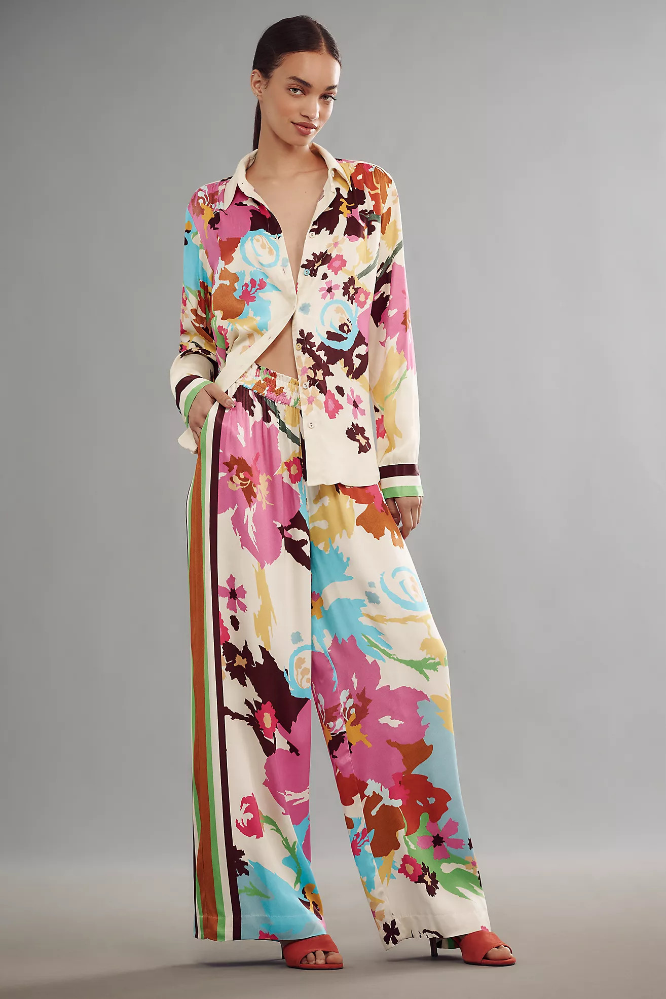 Conditions Apply Blooming Long-Sleeve Collared Blouse | Anthropologie (US)