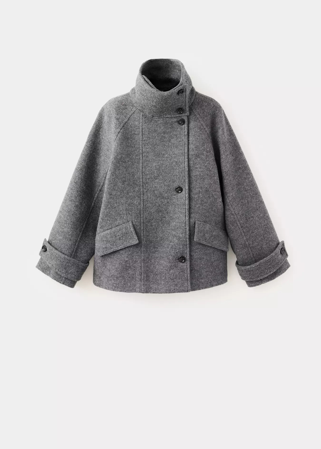 100% wool funnel-neck coat | Mango (US/MX/AU)