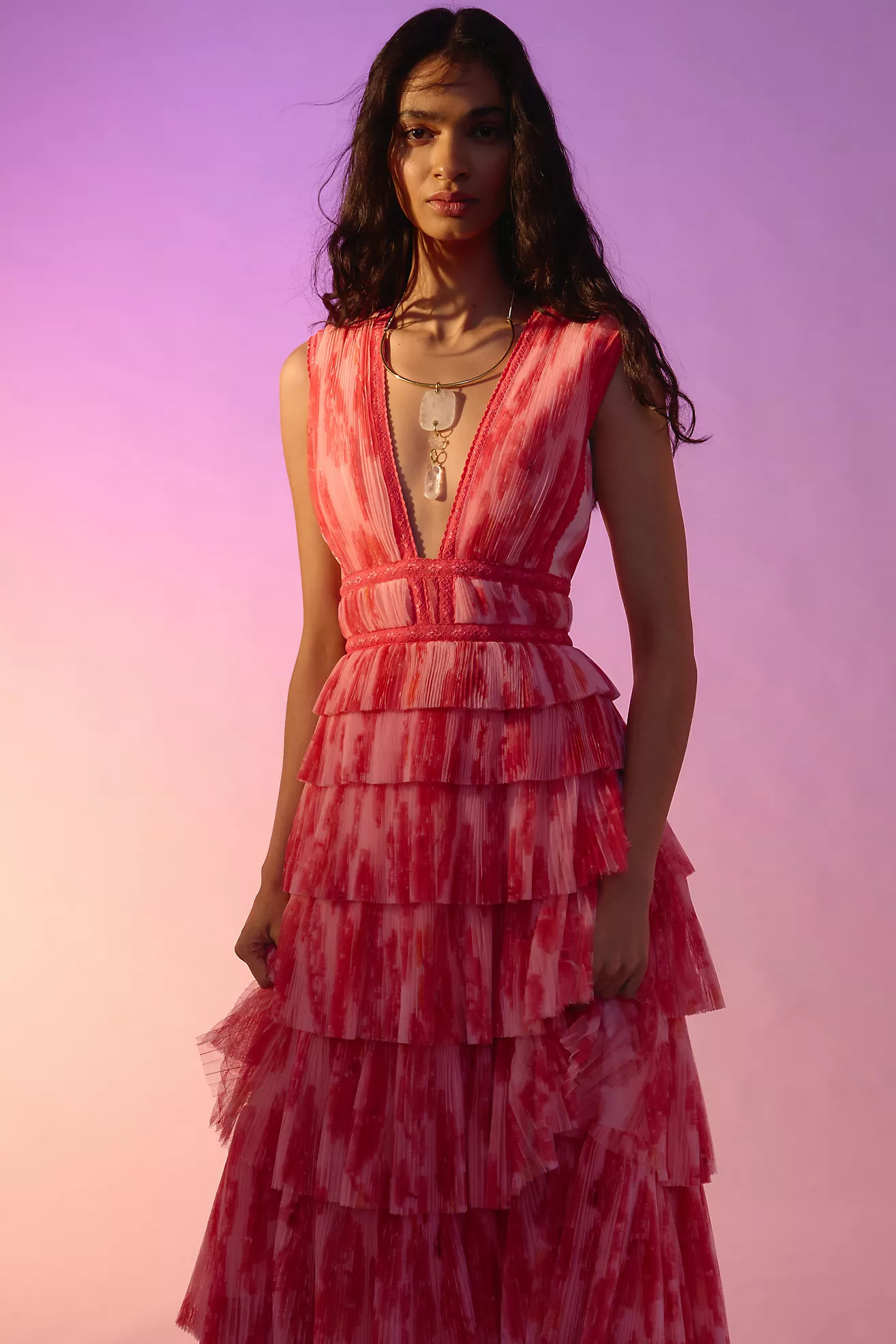 Hutch V-Neck Tiered Maxi Dress | Anthropologie (US)