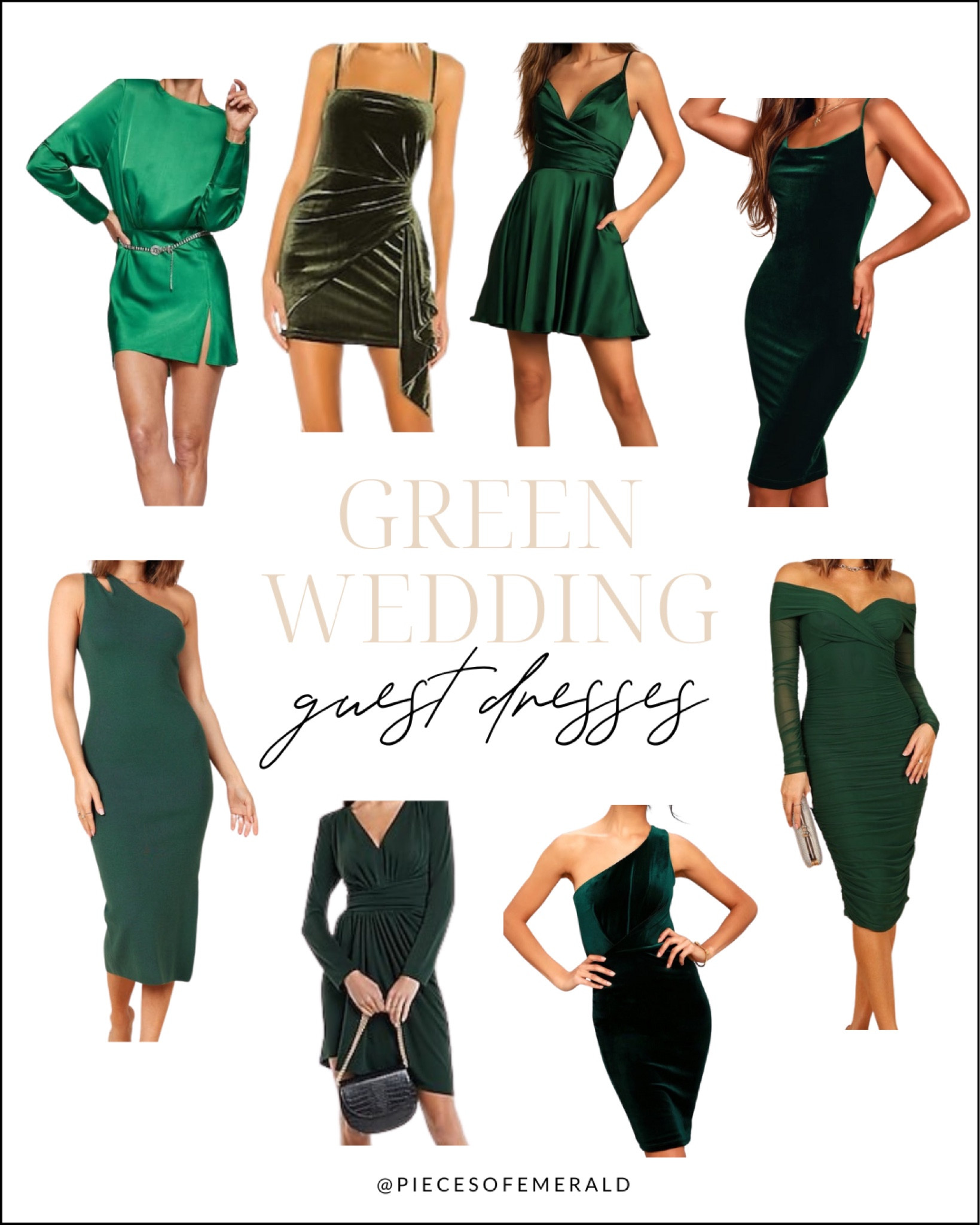 Green wedding guest dresses, dresses to wear to a holiday party. 

#LTKstyletip #LTKwedding #LTKHoliday