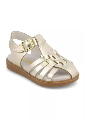 MIA Little Kid Girls Lil Kyrha Fisherman Sandals, Gold, 12M Little Kid | Belk