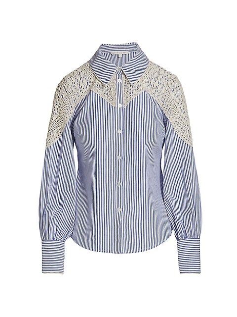 Sachse Crocheted Striped Shirt | Saks Fifth Avenue