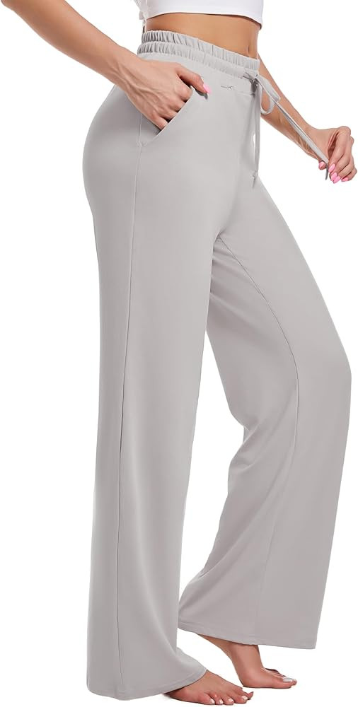 Womens Yoga Sweatpants Wide Leg Lounge Pajamas Pants Drawstring Workout Comfy Joggers Sweatpants ... | Amazon (US)