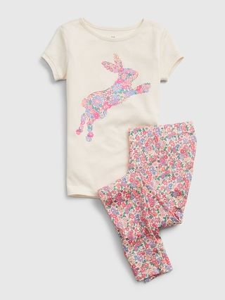 Kids Organic Floral Bunny Graphic PJ Set | Gap (US)