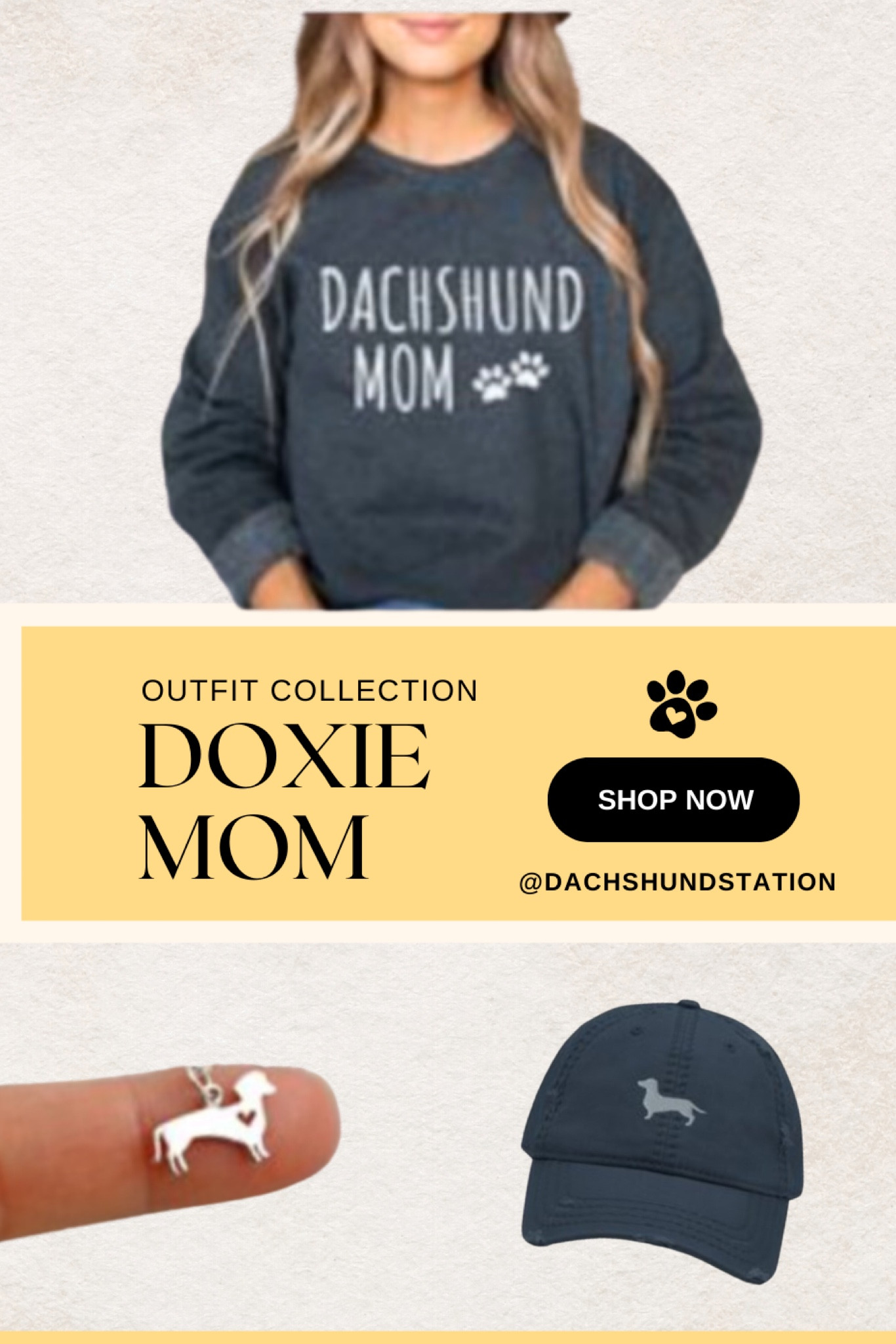Doxie mom outfit collection.  Dachshund mom sweatshirt, dachshund necklace, cute dachshund hat.
#doxiefinds #dachshundmom #doxiemom

#LTKMidsize #LTKGiftGuide #LTKPets