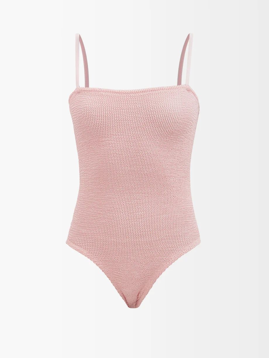 Maria crinkle-knit swimsuit | Hunza G | Matches (UK)