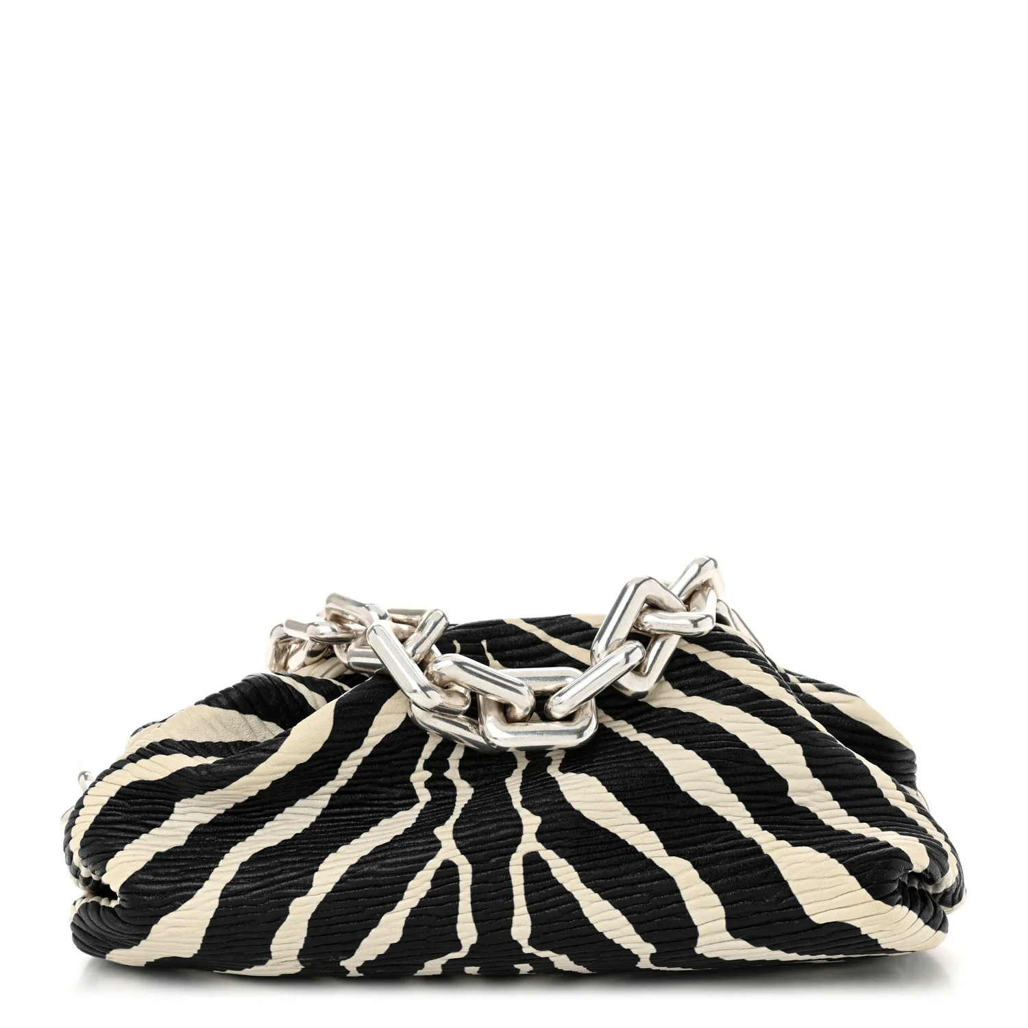 Nappa Zebra Print The Pouch Chain White Black | FASHIONPHILE (US)