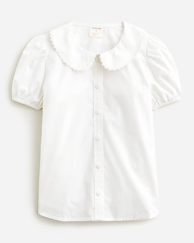 Girls' scallop-collar top | J. Crew US