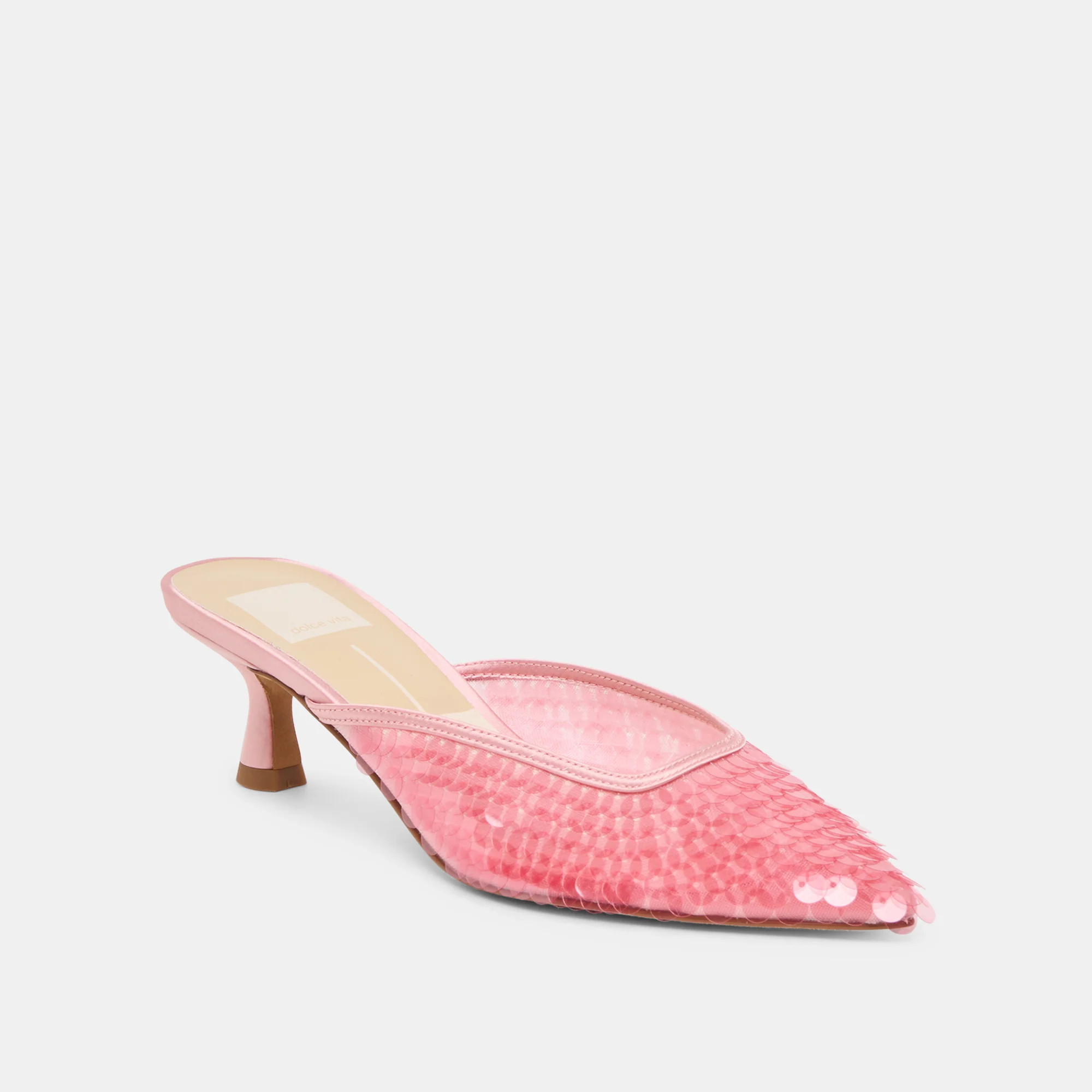 Cleo Sequin Heels Light Pink Sequin | DolceVita.com