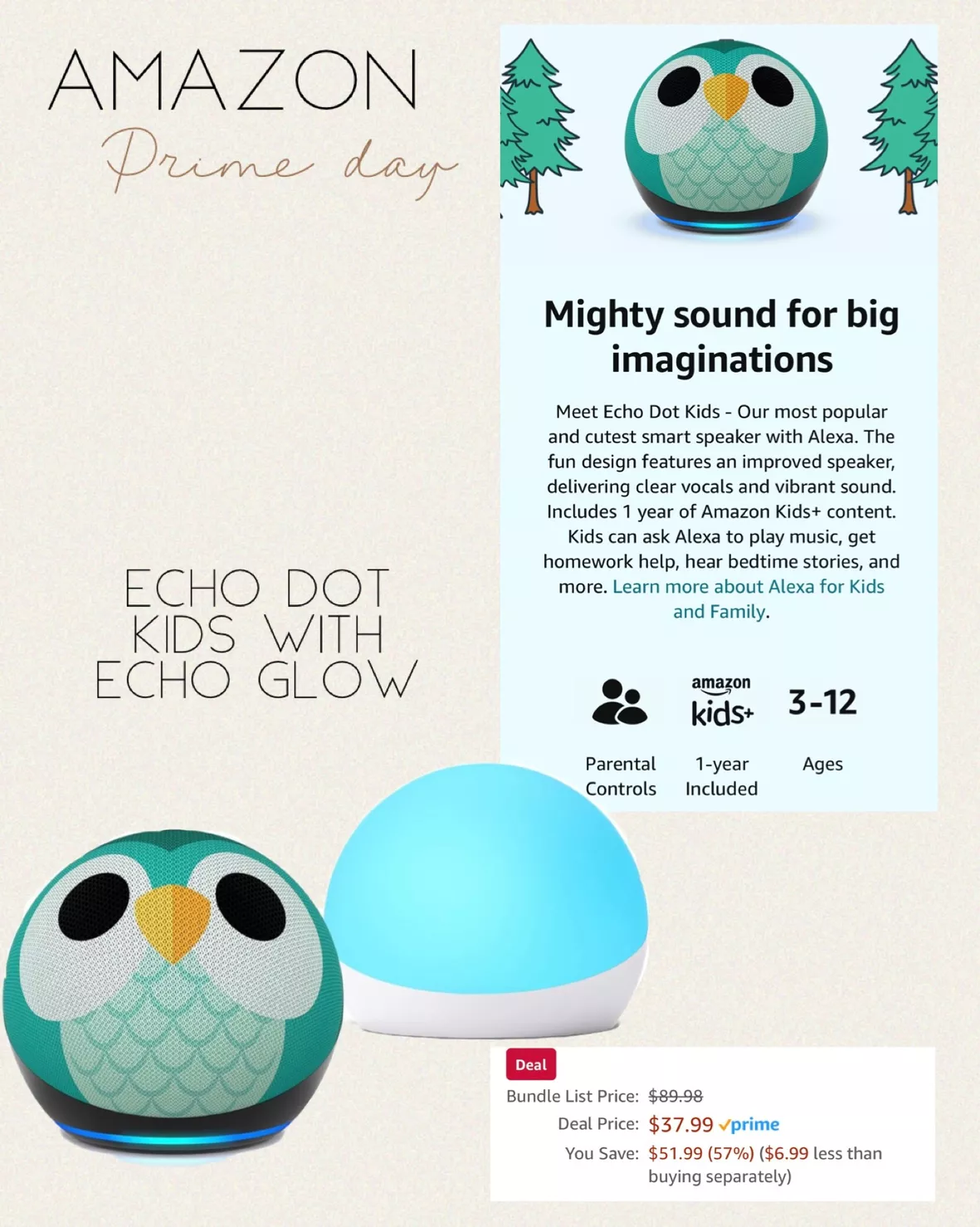 Echo Dot (4th Gen) Kids + Echo Glow