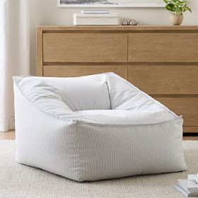 Large Oxford Stripe Chambray Modern Bean Bag Lounger | Pottery Barn Teen