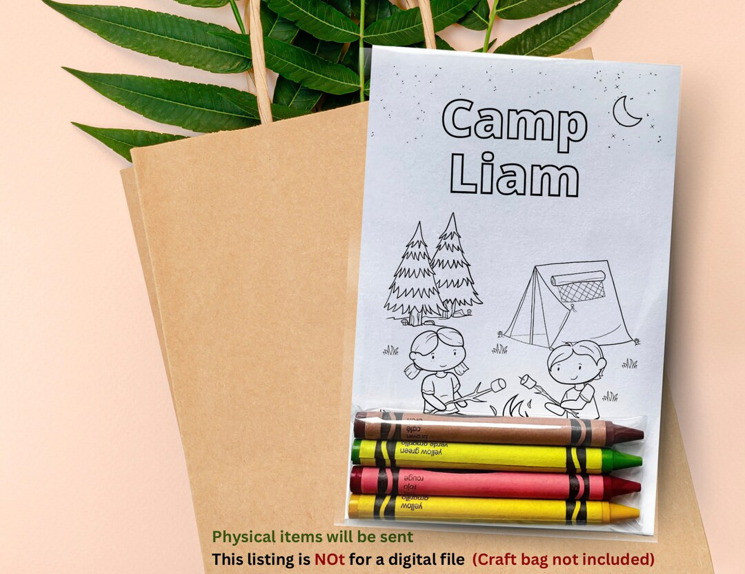 Custom Camping Party Favors Coloring Kits - Etsy | Etsy (US)