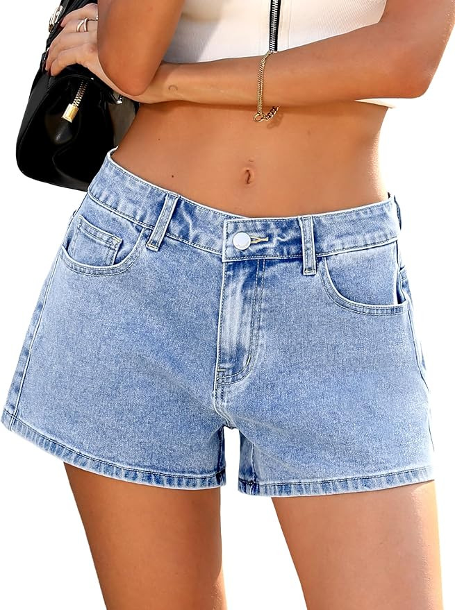 ELLEVEN Baggy Jean Shorts for Women, A-Line High Stretchy Mini Denim Shorts Summer Casual Loose F... | Amazon (US)