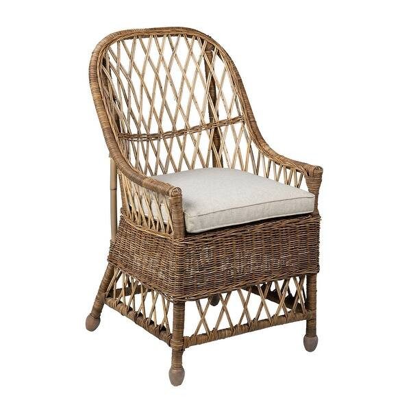 Bayside Curvilinear Rattan Cushioned Dining Chair by East at Main - 22x23"x39" - Bed Bath & Beyon... | Bed Bath & Beyond