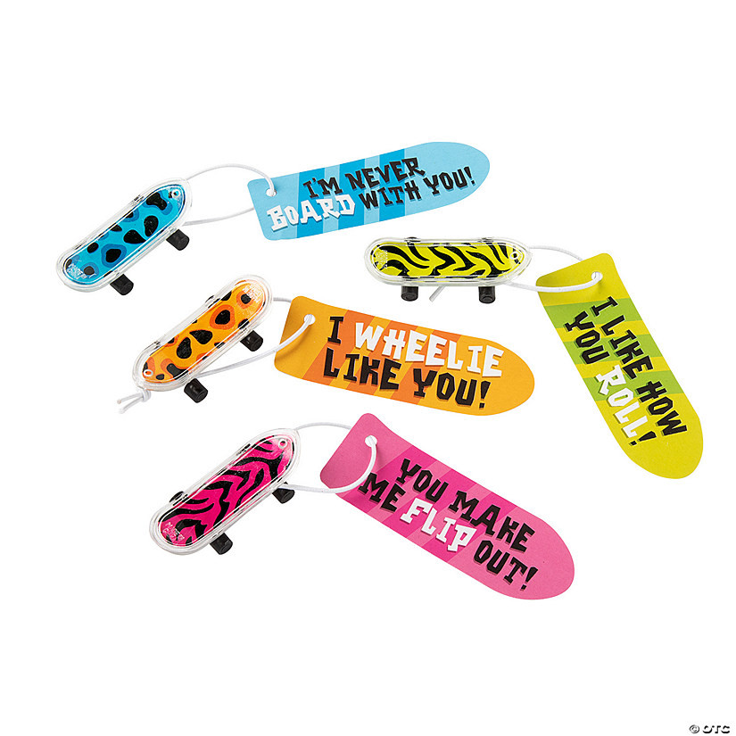 2" Mini Skateboard Valentine Exchanges with Card for 36 | Oriental Trading Company