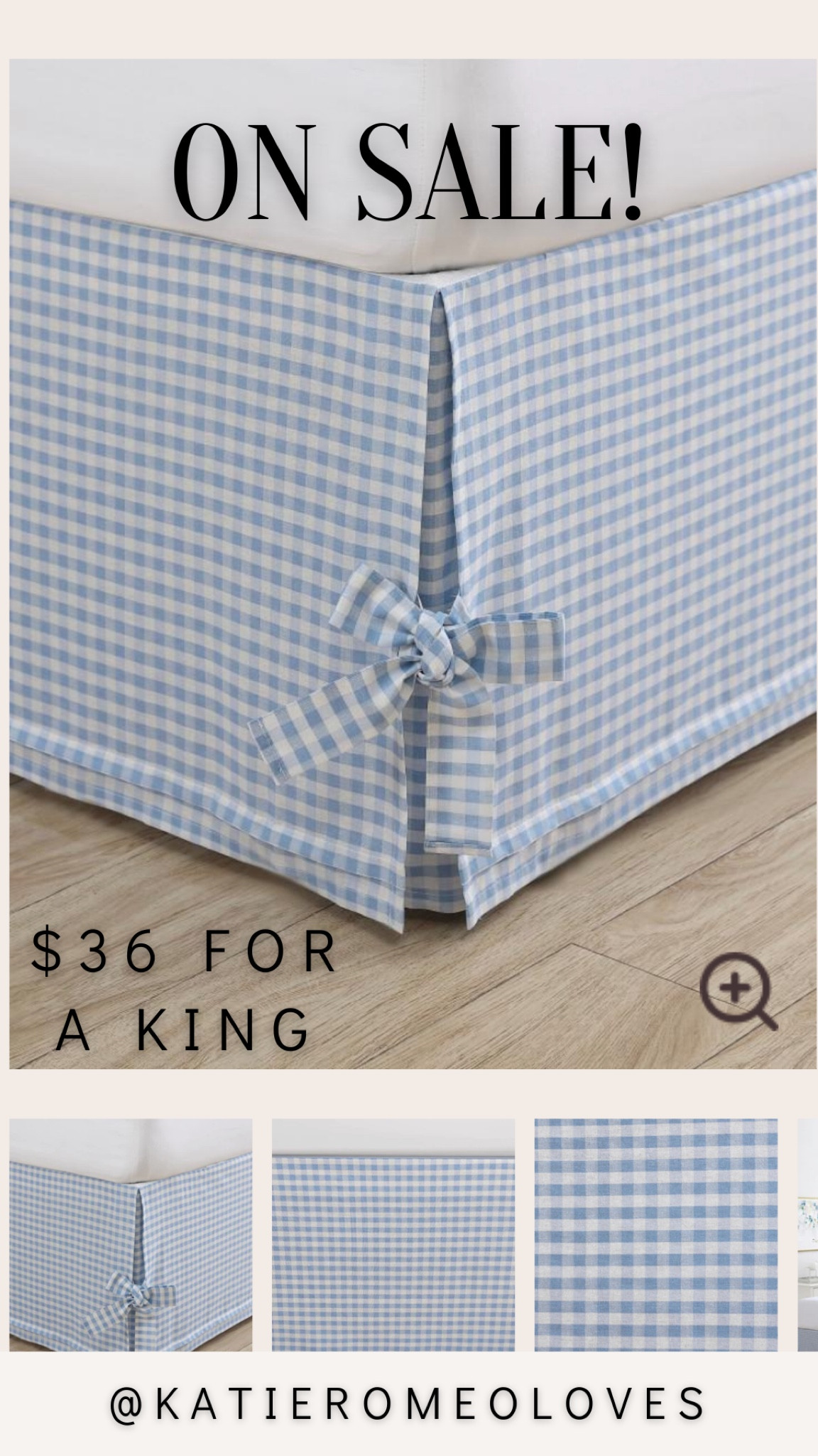 The cutest blue gingham bed skirt is currently on sale! Grab it while it’s still in stock! 

#LTKsalealert #LTKSale #LTKFind