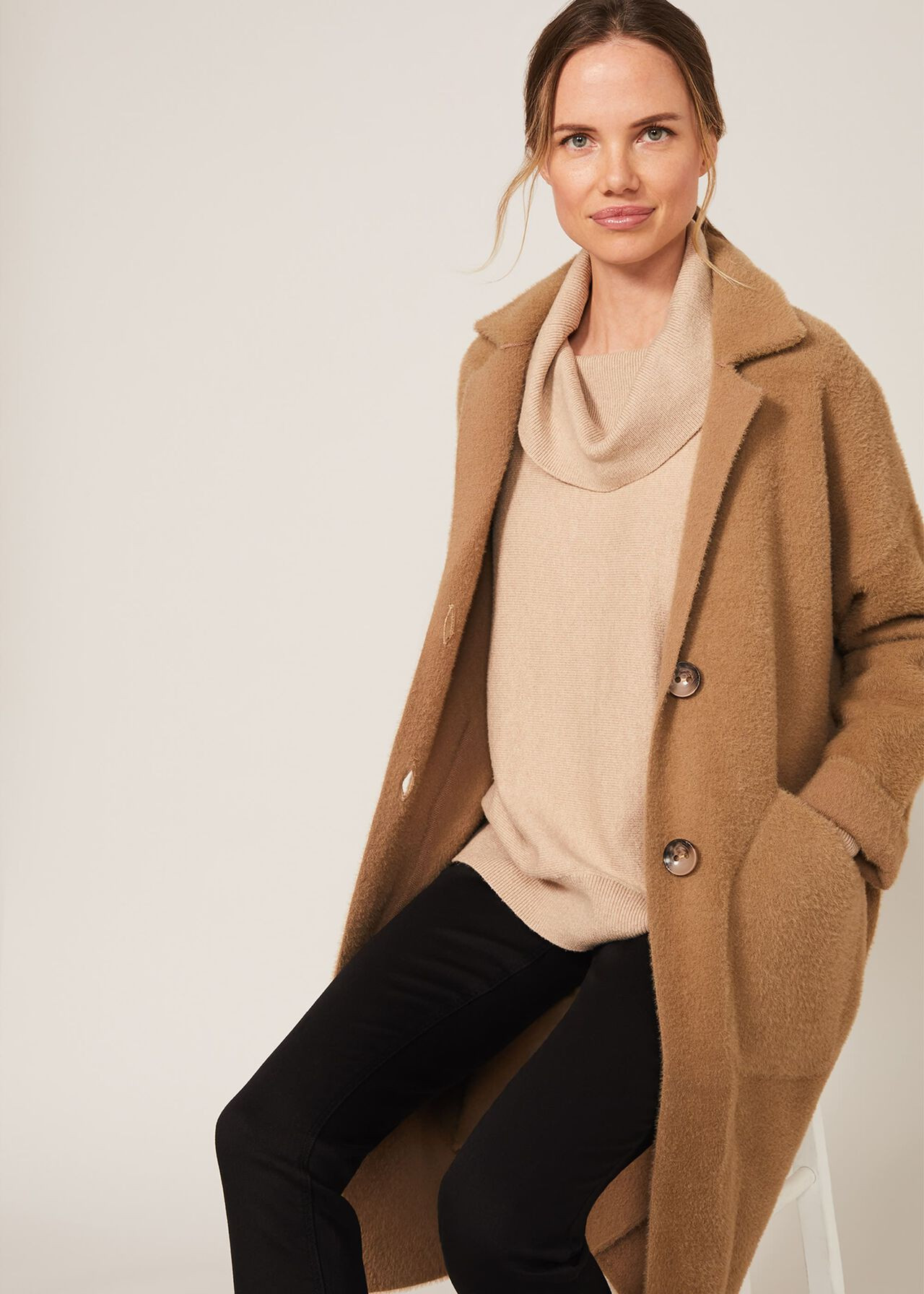 Floressa Fluffy Knit Coat | Phase Eight (UK)