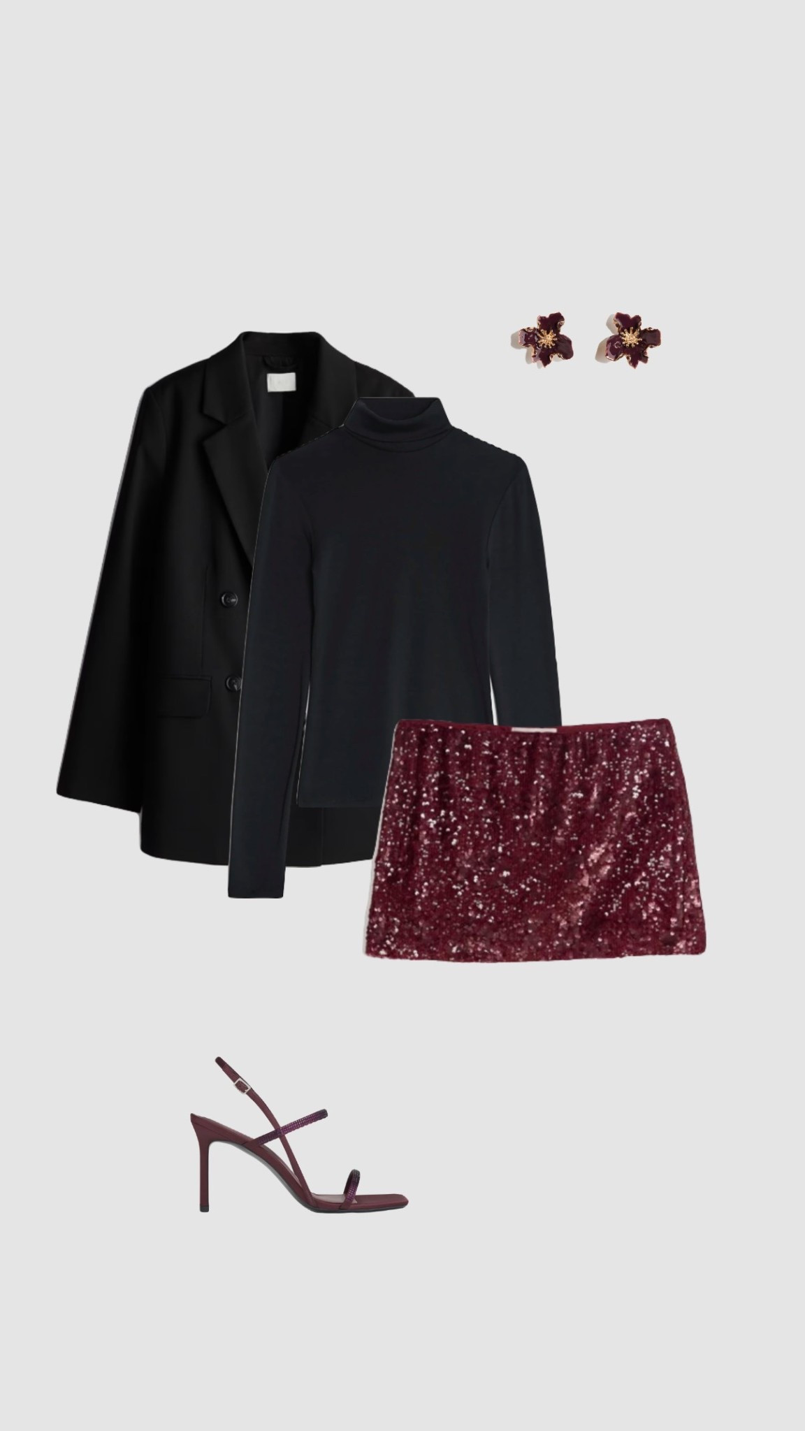 Use code JESSIEFIR for extra ££ off boohoo 

Get 15% off Charles & Keith with code - COMAMBW15-ISMQW9CEVA

Christmas Party Outfit ✨💖

• burgundy sequin mini skirt black blazer high neck top going out outfit night out outfits New Year’s Eve outfit festive party partywear •



#LTKwinter #LTKfestive #LTKpartywear