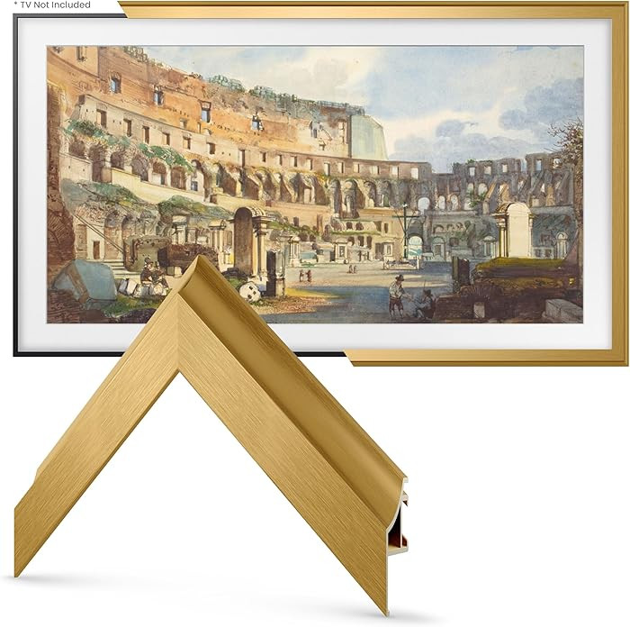 Frame My TV Deco TV Frames Alloy Scoop - Pale Gold Bezel Compatible ONLY with Samsung The Frame T... | Amazon (US)