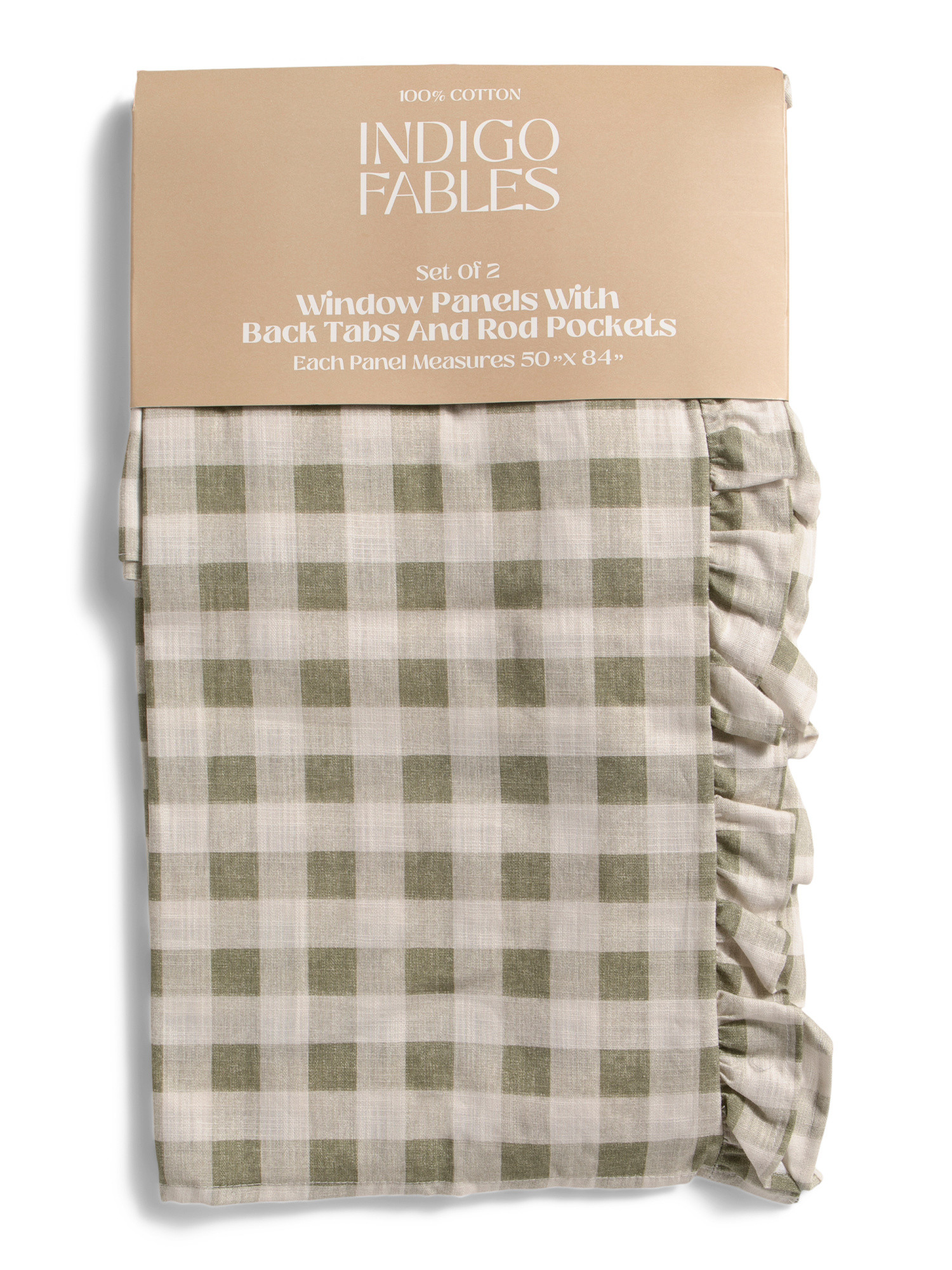 50x84 Set Of 2 Mini Gingham Window Panels With Ruffles | TJ Maxx