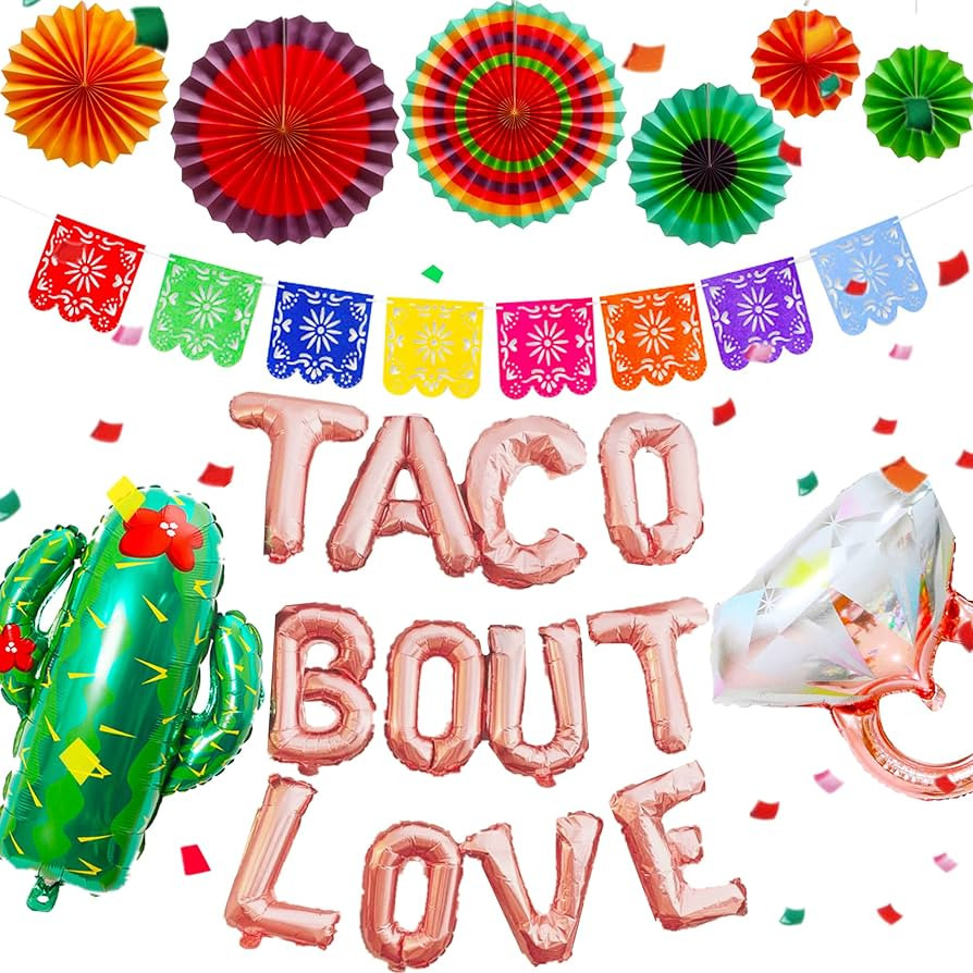 JeVenis Taco Bout Love Backdrop Taco Bout Love Balloons Taco Bout Love Bridal Shower Decorations ... | Amazon (US)