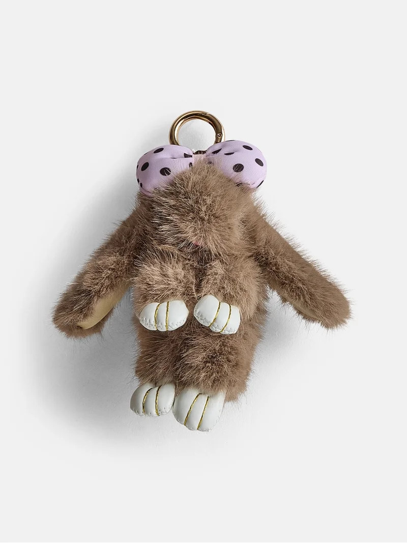Weekend Academy Girls Bag Charm, Tan Bunny with Bow | Walmart (US)