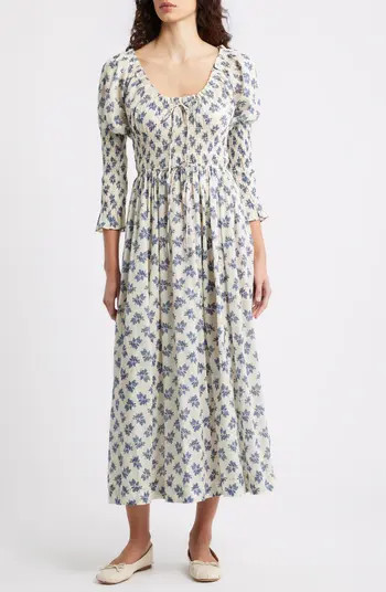 Kaira Floral Convertible Organic Cotton Poplin Dress | Nordstrom