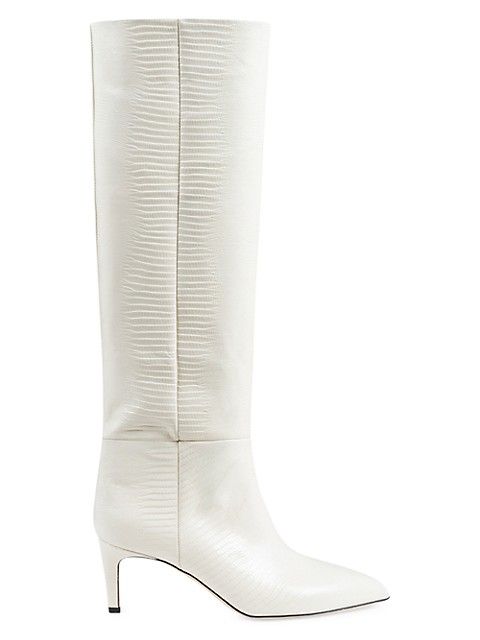 Knee-High Lizard-Embossed Leather Boots | Saks Fifth Avenue