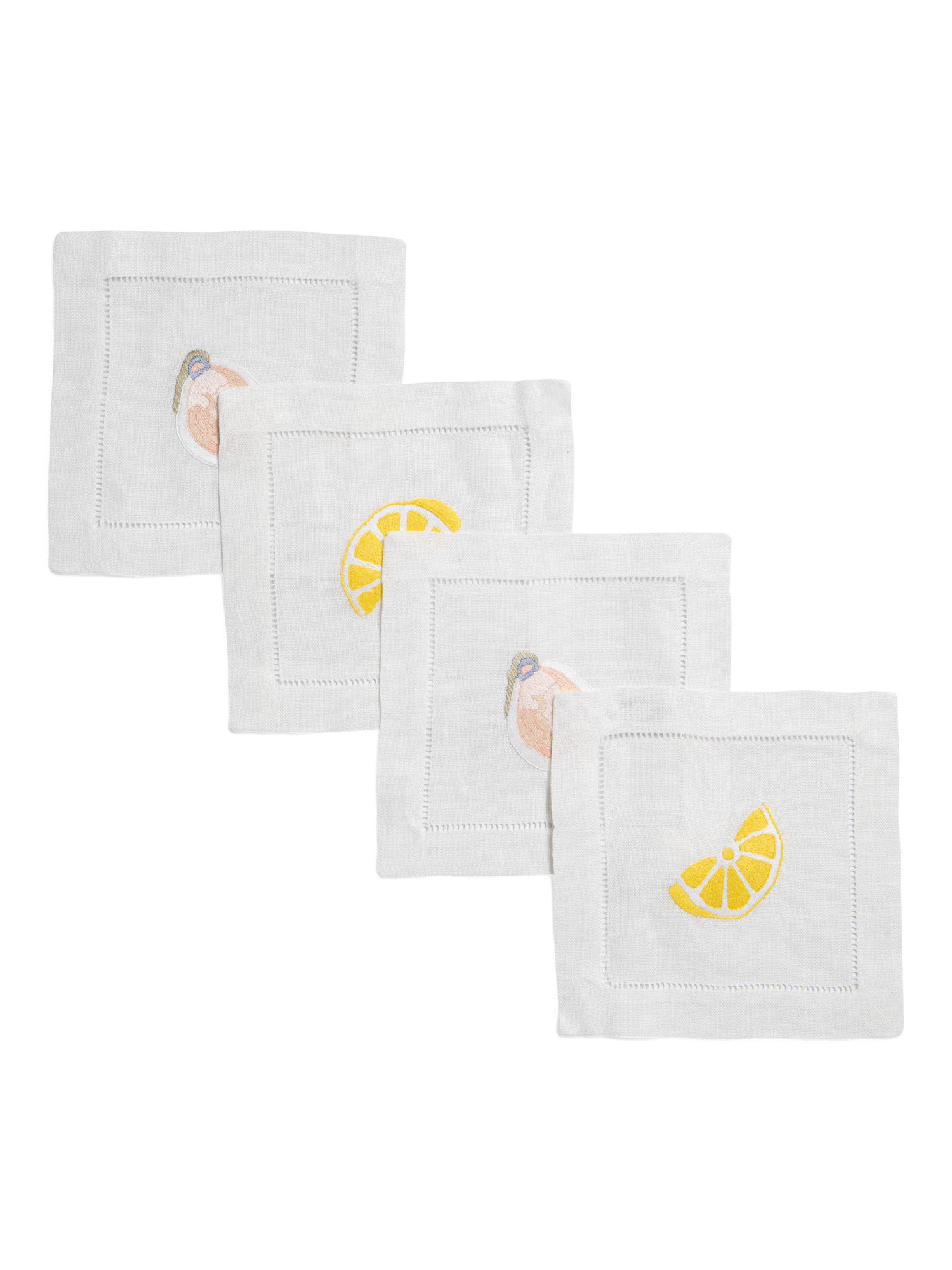 Set Of Four The World Is Your Oyster Cocktail Napkins | TJ Maxx