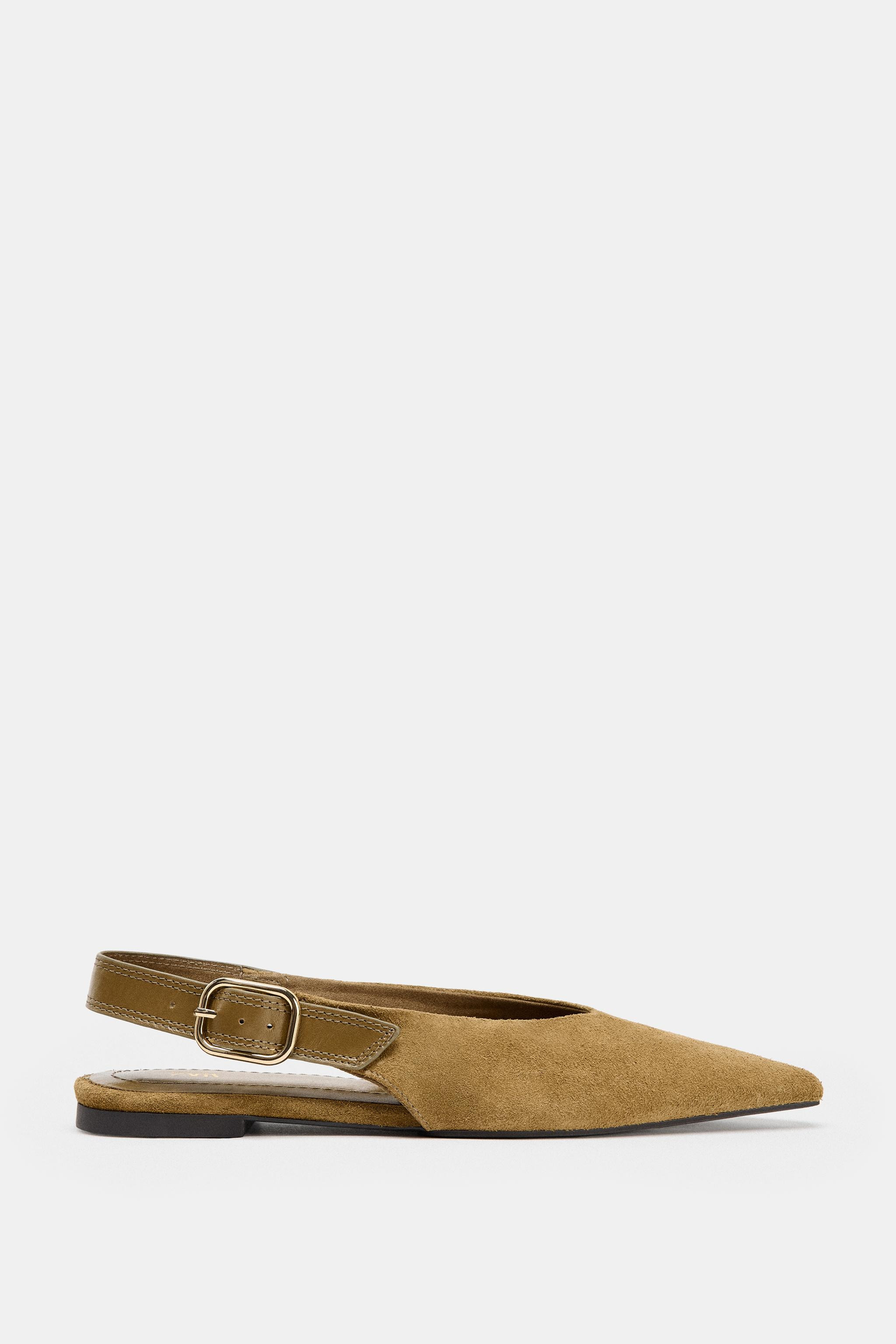 COMBINED LEATHER SLINGBACK SHOES | Zara AU