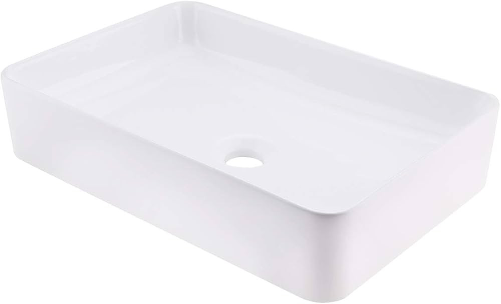 KES Bathroom Vessel Sink 20 Inch Above Counter Rectangular White Ceramic Countertop Sink for Cabi... | Amazon (US)