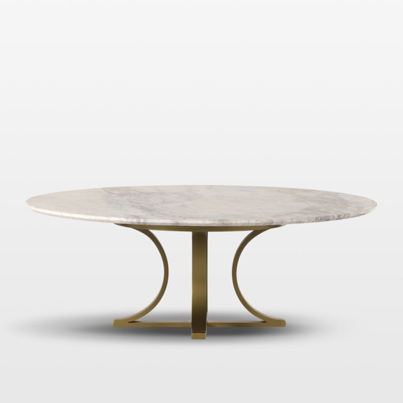 Damen Marble Coffee Table with Brass Base | Crate & Barrel | Crate & Barrel