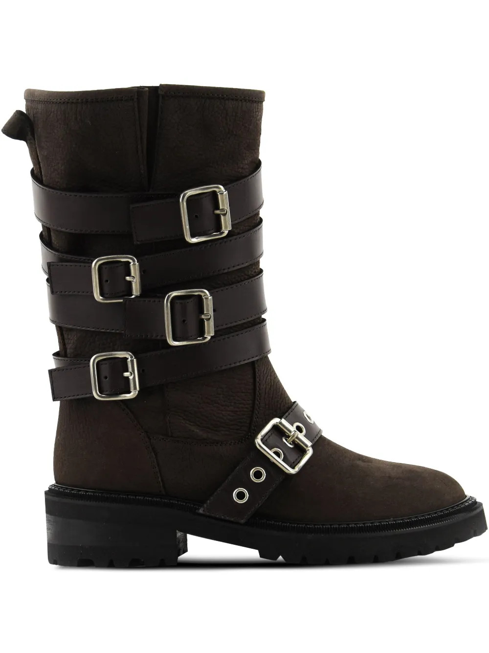 buckle-strap biker boots | Farfetch Global