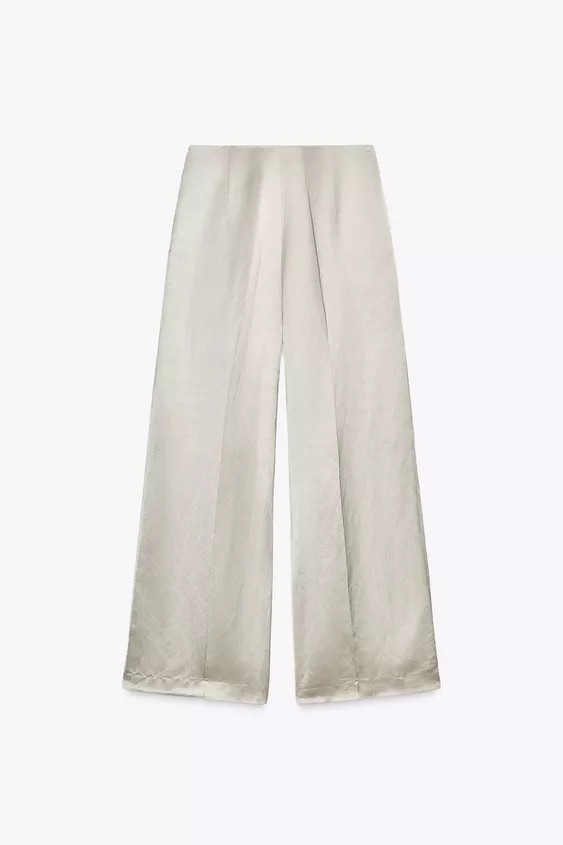 ZW COLLECTION SATIN PLEATED PANTS | Zara US