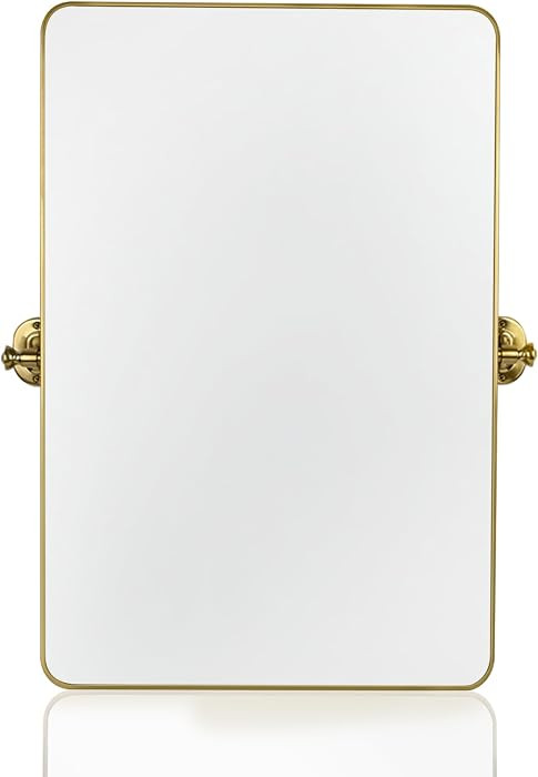 24"\u00d736" Gold Pivot Bathroom Mirror for Wall Tilt Vanity Mirror Modern Rectangle Stainless St... | Amazon (US)