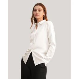 Basic Concealed Placket Silk Shirt | LilySilk