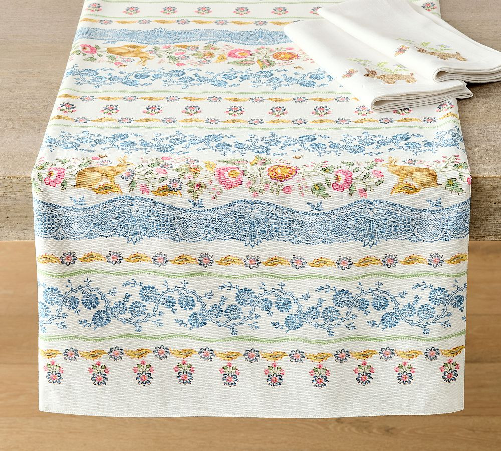 Botanical Bunny Cotton Table Runner | Pottery Barn (US)