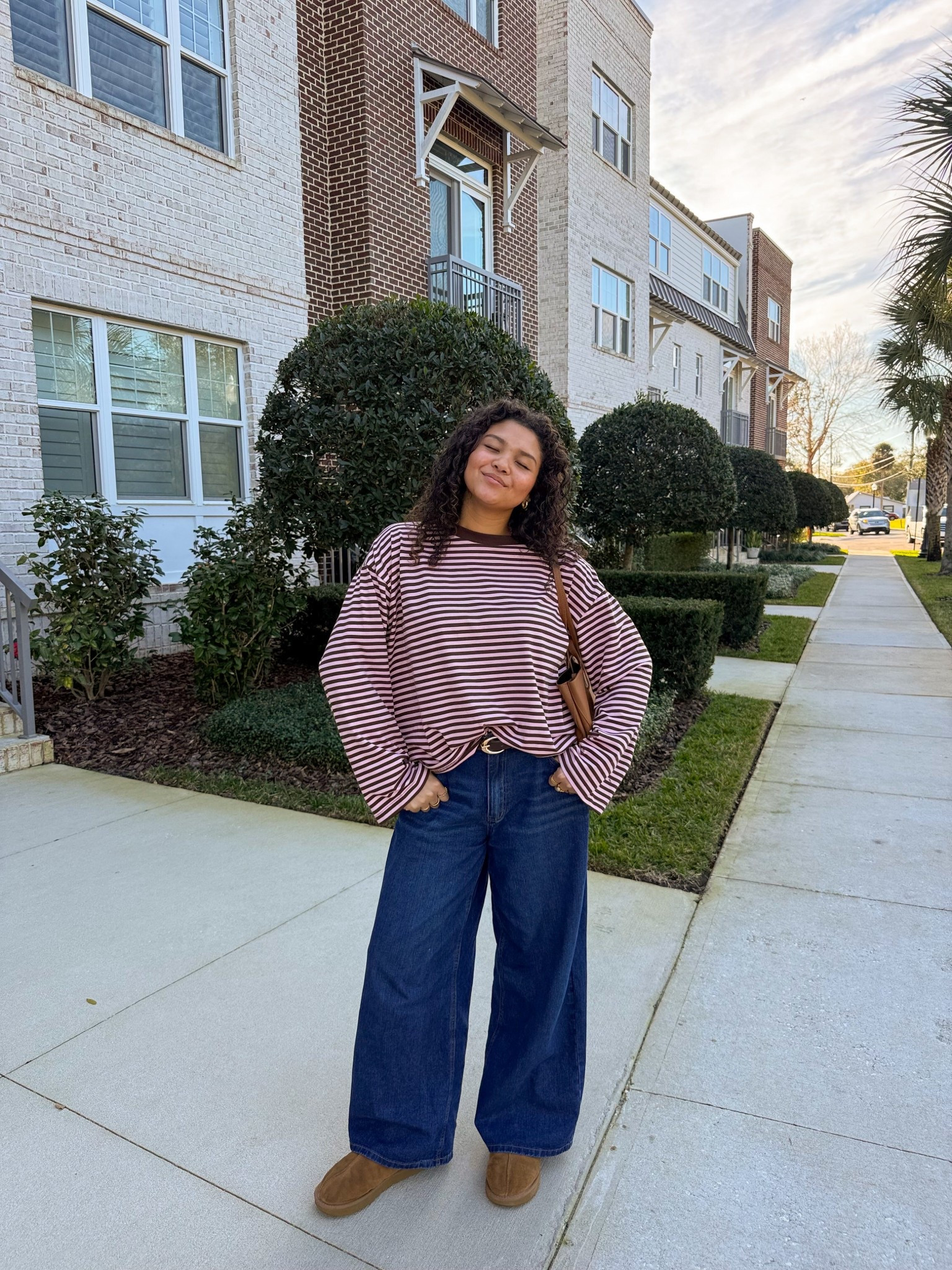 casual florida winter outfit of the day from princess polly. wearing a large top and size 10 US in the jeans

#LTKdayinmylife #LTKSeasonal #LTKootd