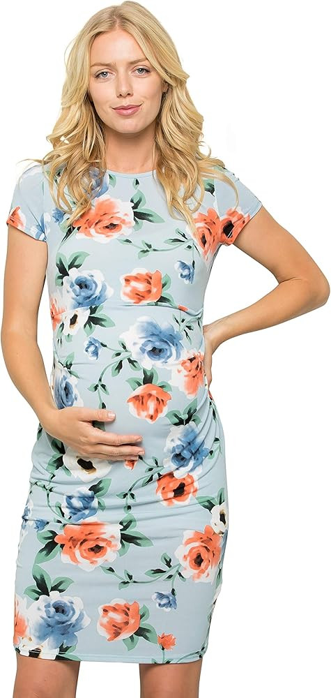 My Bump Women's Maternity Bodycon Causual Short Sleeve Mama Dress(Made in USA) | Amazon (US)