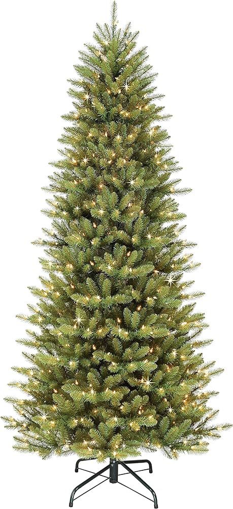 Puleo International 7.5 Foot Pre-Lit Slim Fraser Fir Artificial Christmas Tree with 500 Clear UL ... | Amazon (US)