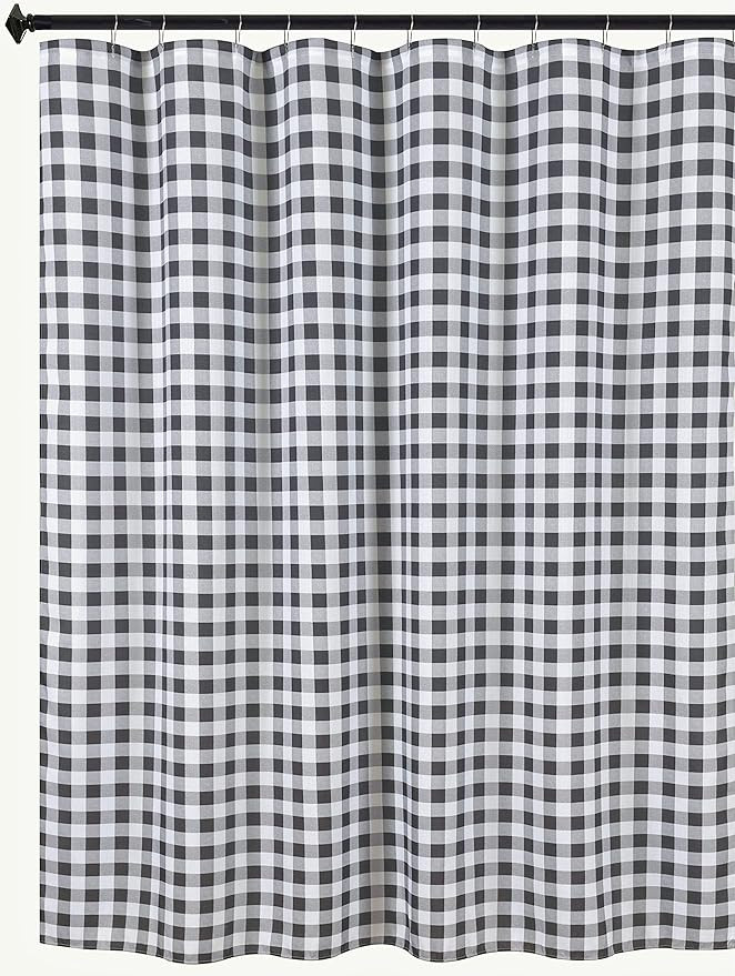 Biscaynebay Textured Fabric Extra Long Shower Curtains 72" Width by 96" Length, Black & Grey Prin... | Amazon (CA)