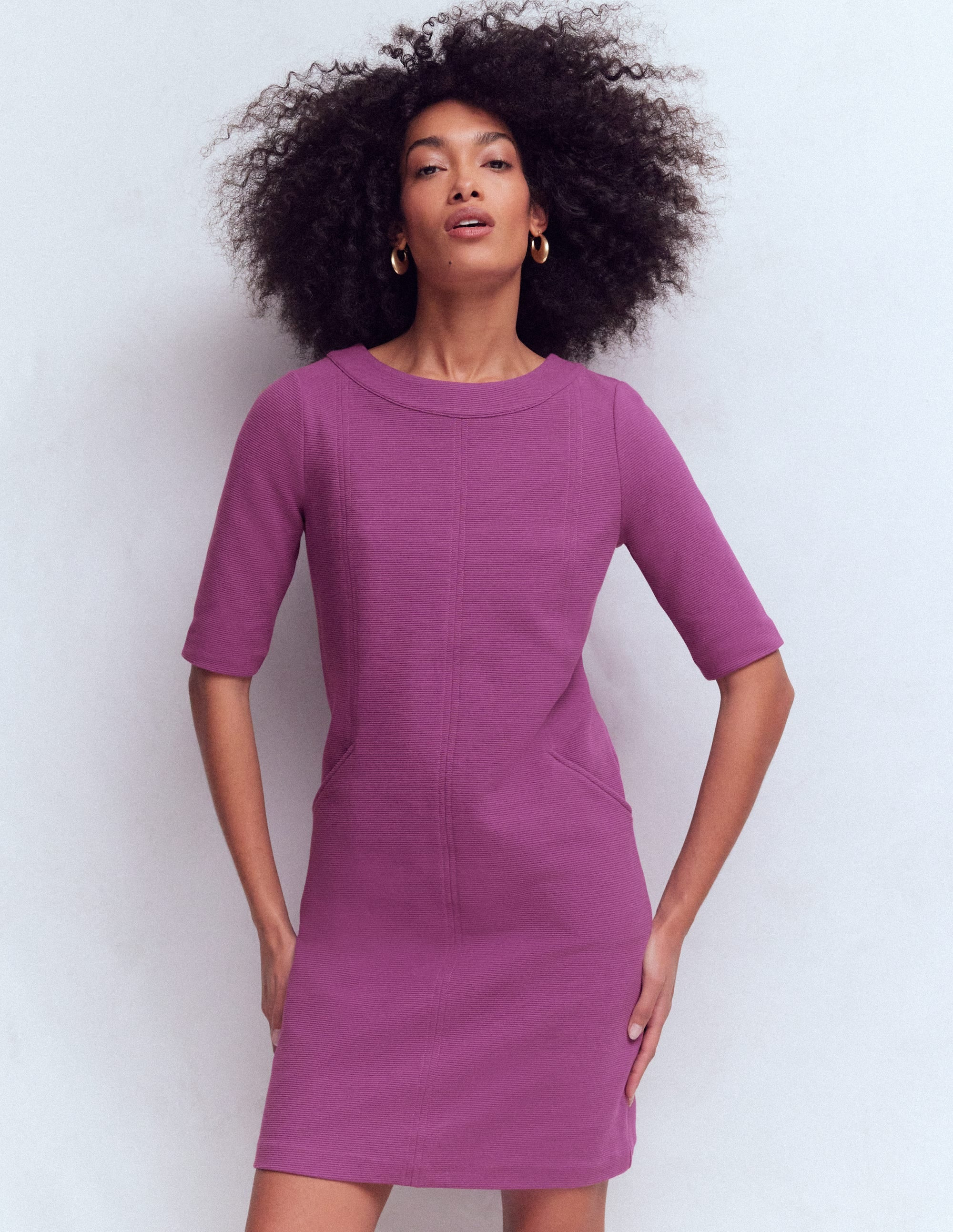 Nessa Ottoman Shift Dress-Damson | Boden (US)
