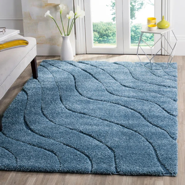 Ashal Abstract Blue Area Rug | Wayfair North America