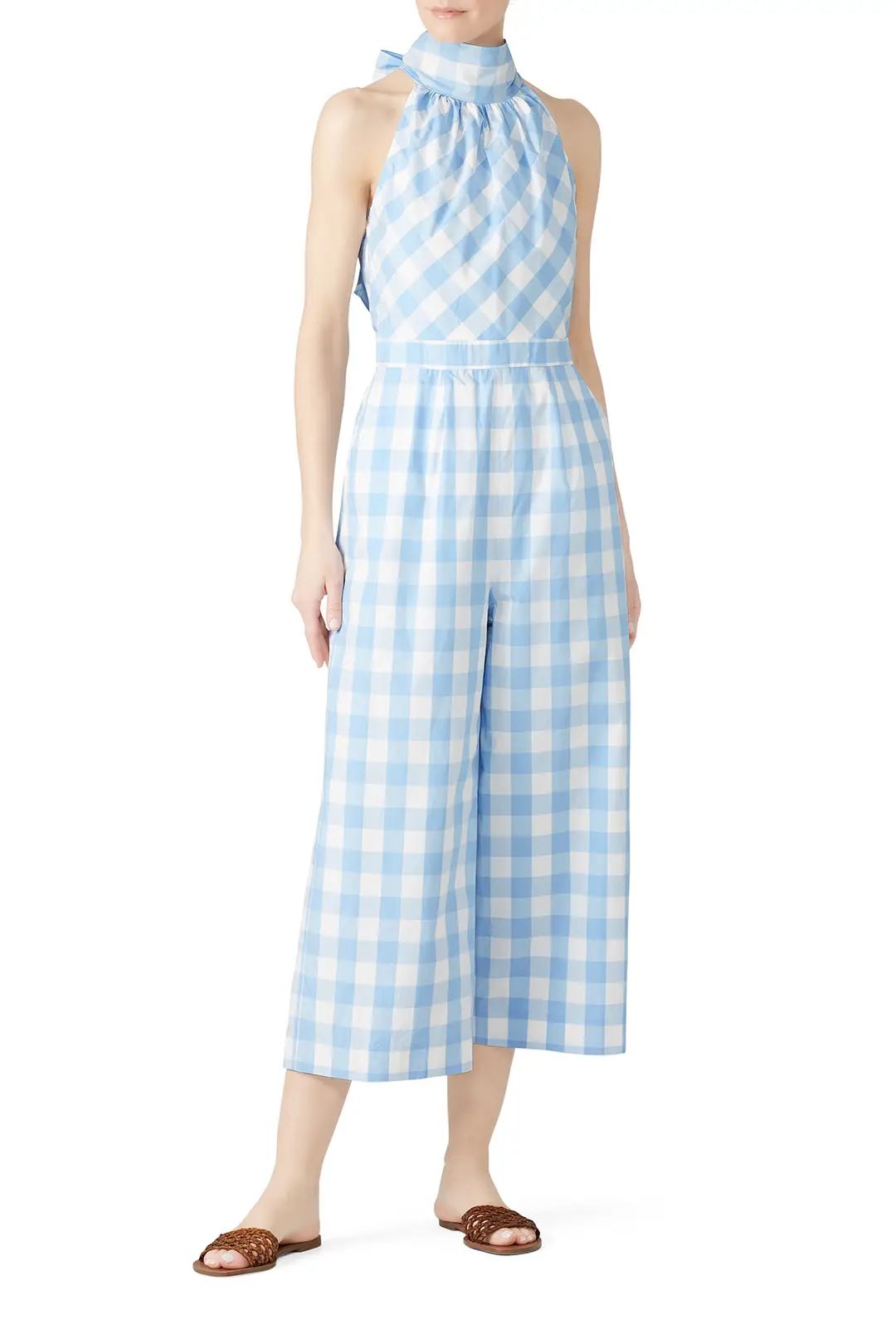 J.Crew High Neck Gingham Jumpsuit | Rent The Runway