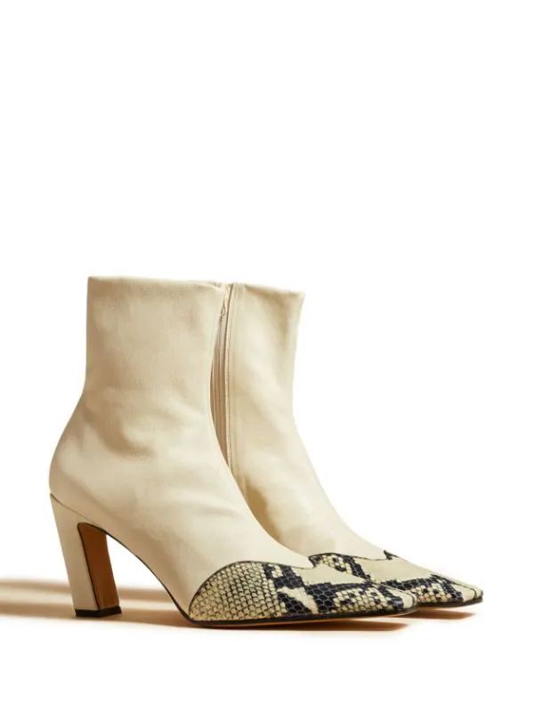 KHAITE The Dallas Embossed python-print Boots - Farfetch | Farfetch Global