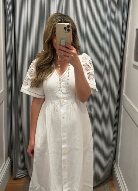 25% off with code: LONGWEEKEND Beautiful white linen midi dress, thick linen not see through! Great quality, I’m in a size XS for reference. 

#LTKTravel #LTKSaleAlert #LTKSeasonal
