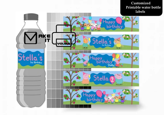 Peppa Pig Water Bottle Label Peppa Pig Birthday Peppa Pig - Etsy | Etsy (US)