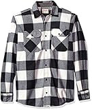 Wrangler mens Long Sleeve Plaid Fleece Jacket Button Down Shirt, Birch Buffalo, XX-Large US | Amazon (US)
