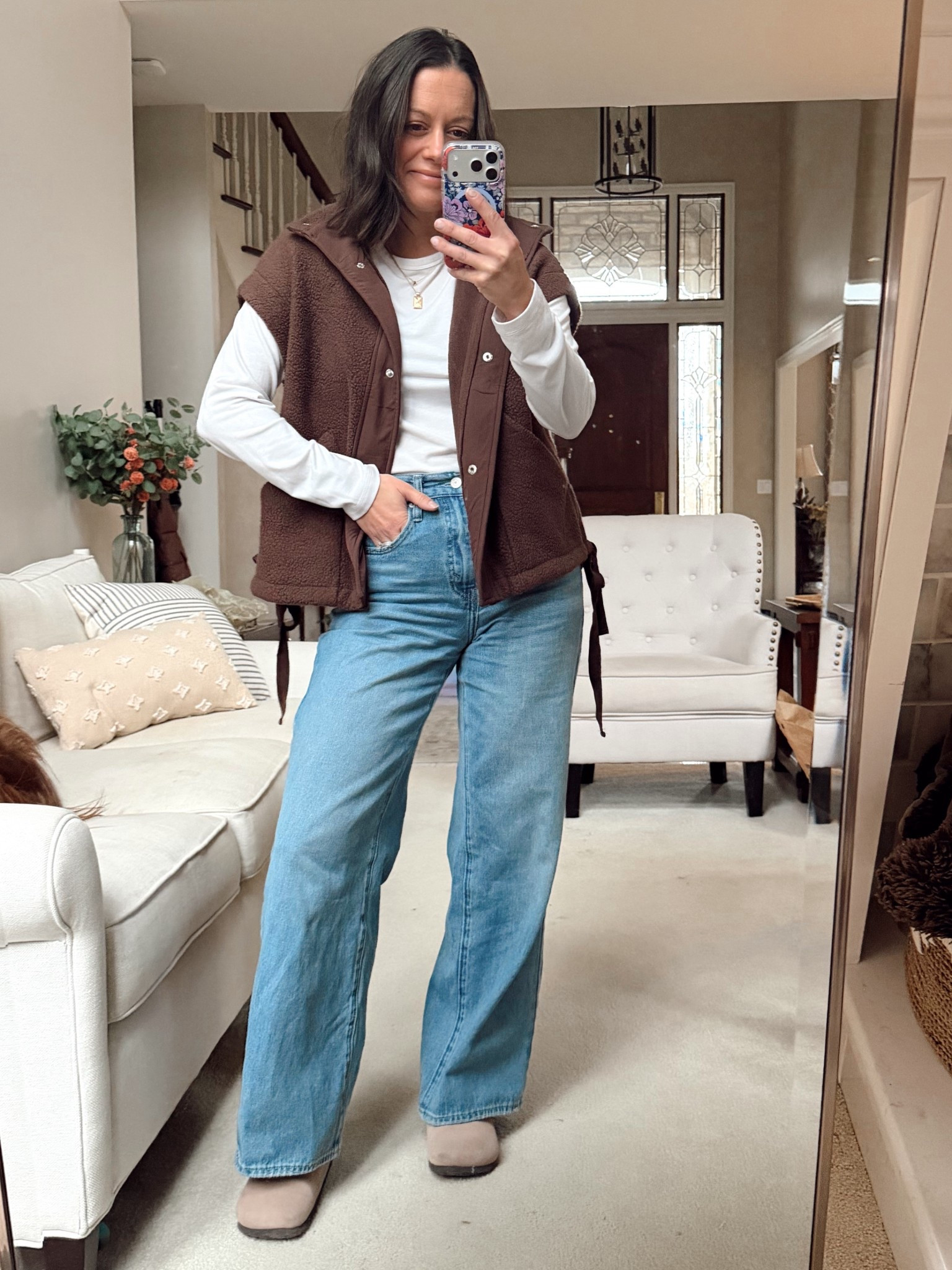 Winter outfit of the day! Vest runs true to size, jeans run true to size.



#LTKOver40 #LTKootd #LTKmomlife