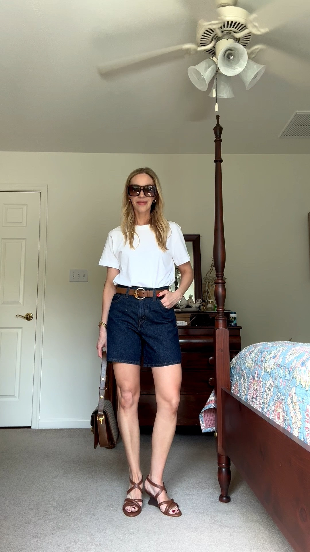 These @levi shorts are so flattering - high rise with a loose fit leg

#LTKSeasonal #LTKOver40 #LTKgrwm